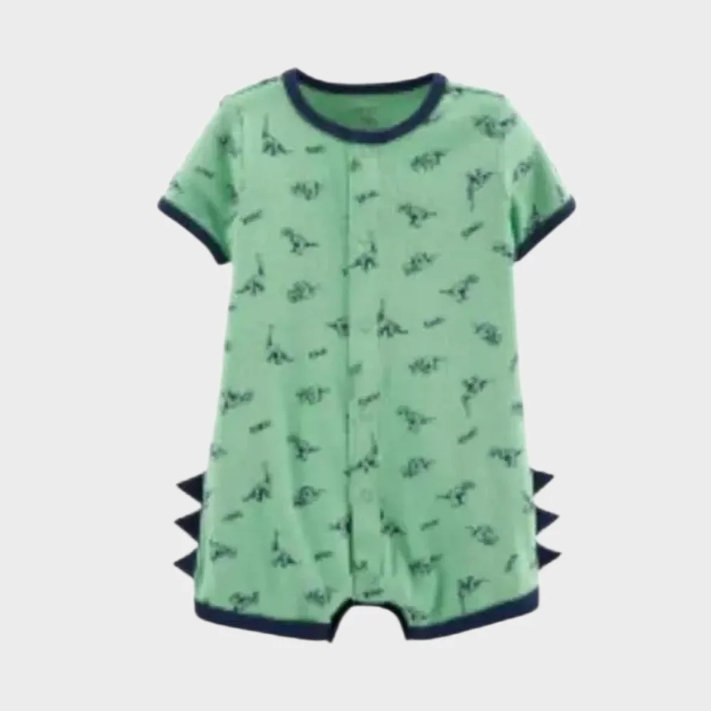 NWT Carter's Mint Romper with Navy Dinosaur Design ~sz 3 Mos